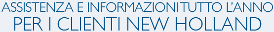 Assistenza e informazoni tutto l'anno per i clienti New Holland